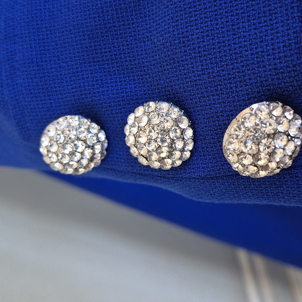 INC. - Glitz - Jacket with Rhinestone Buttons in Bright Blue